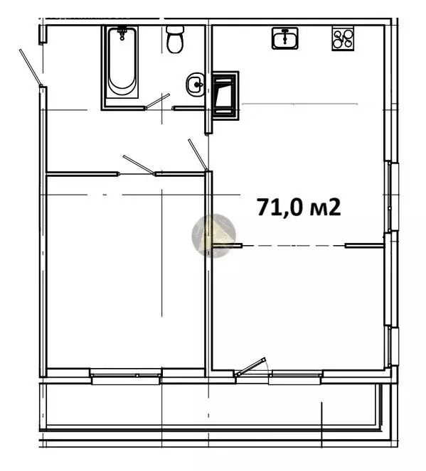 2-комнатная квартира: Санкт-Петербург, улица Седова, 91к2 (71 м) - Фото 1