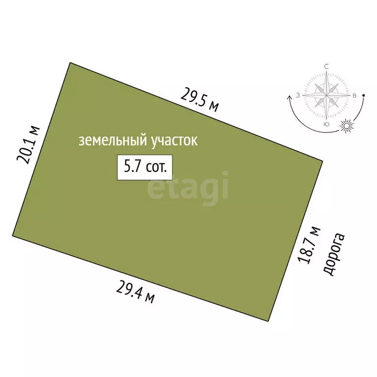 Участок в Тюмень, садовое товарищество Яровское, Калиновая улица (5.73 ... - Фото 1