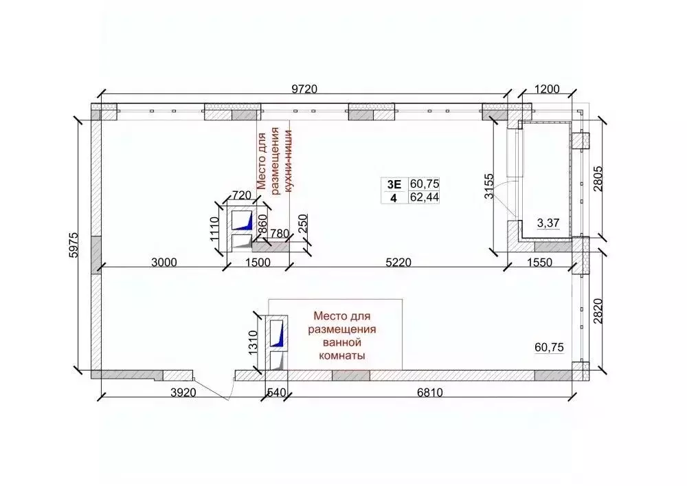 3-к кв. Кемеровская область, Кемерово ул. Дружбы, 10 (62.44 м) - Фото 0