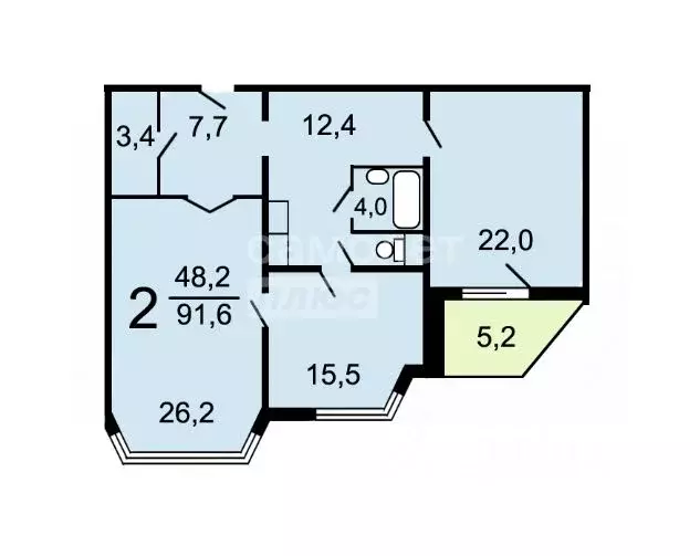 2-к кв. Московская область, Люберцы Красная Горка мкр, просп. ... - Фото 2