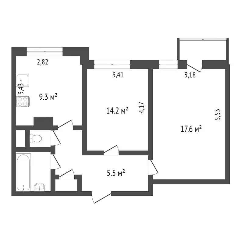 2-комнатная квартира: Москва, Чертановская улица, 48к2 (53.7 м) - Фото 0