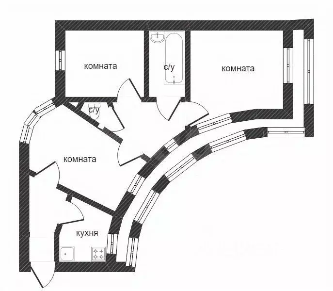 3-к кв. Калужская область, Калуга ул. Суворова, 44 (121.0 м) - Фото 2