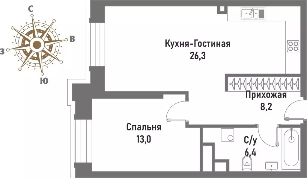 2-к кв. Москва ул. Матросская Тишина, 12 (50.8 м) - Фото 0