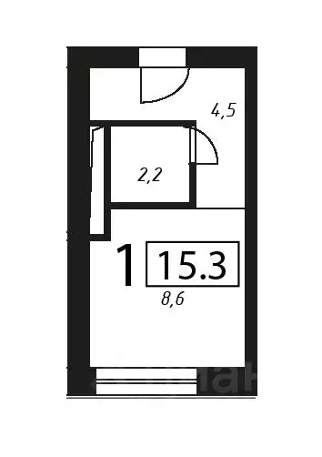 Студия Москва Жигулевская ул., 4К1 (15.3 м) - Фото 0