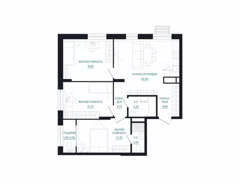 3-комнатная квартира: Екатеринбург, улица Энтузиастов, 18 (83.6 м) - Фото 1