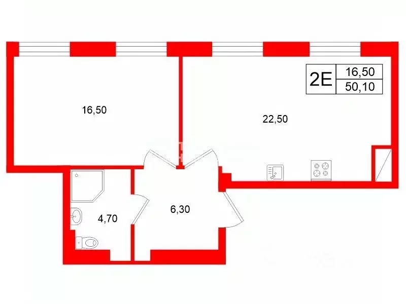 1-к кв. Санкт-Петербург просп. Малый Петроградской стороны, 79-81-83 ... - Фото 1