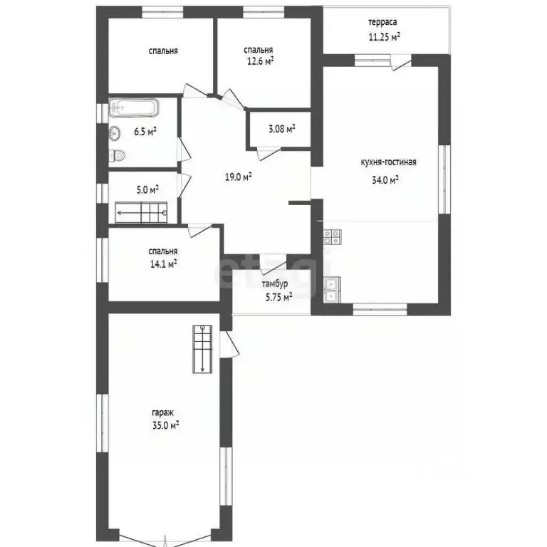 Дом в Тюменская область, Тюменский муниципальный округ, с. Кулига ул. ... - Фото 2