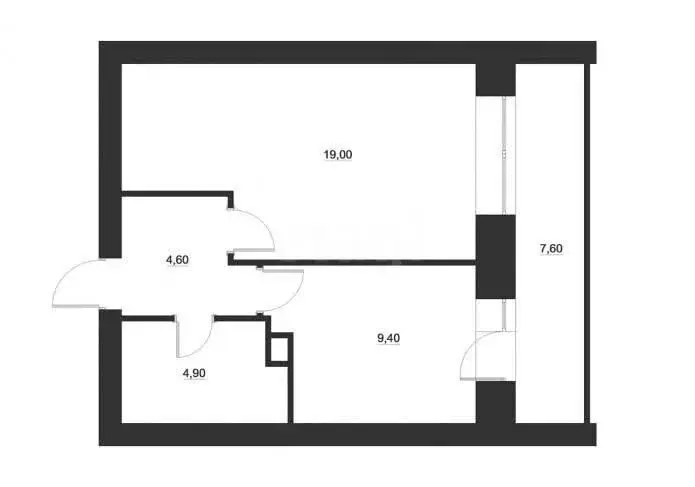 1-комнатная квартира: Казань, улица Адоратского, 54 (35.1 м) - Фото 1