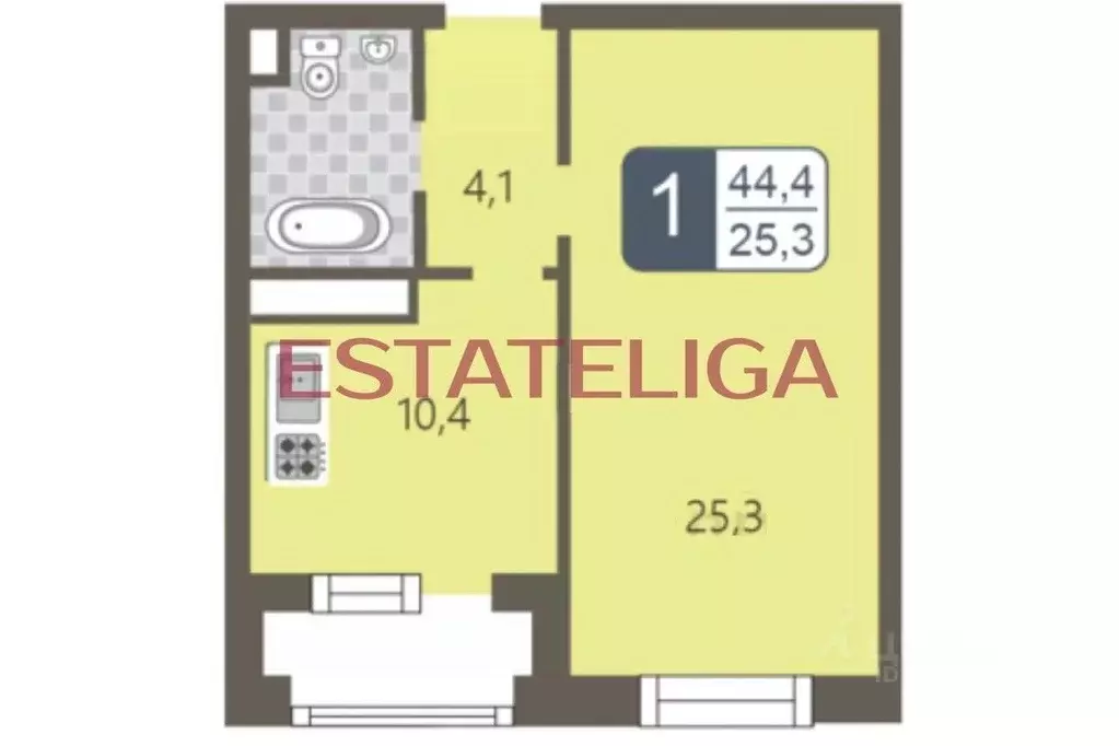 1-к кв. Москва Береговой проезд, 1А (45.0 м) - Фото 2