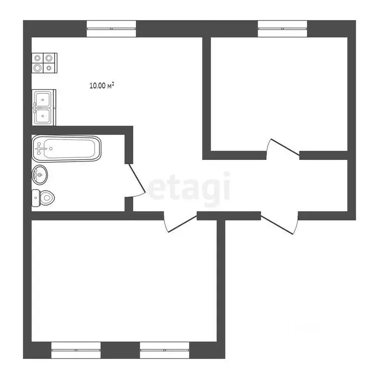 2-к кв. Костромская область, Кострома Жужелинская ул., 21 (45.0 м) - Фото 1