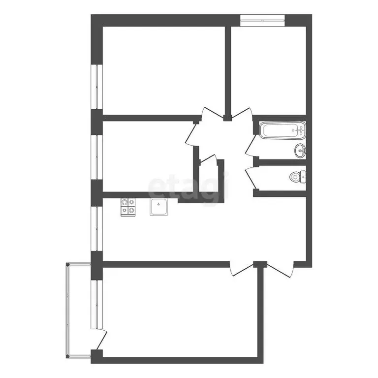 4-комнатная квартира: Якутск, улица Маяковского, 98 (71 м) - Фото 0