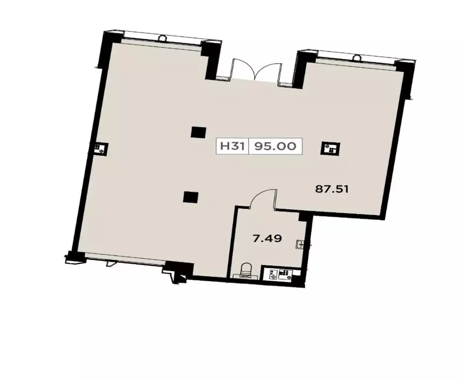 Помещение свободного назначения в Санкт-Петербург ул. Челюскина, 8 (95 ... - Фото 2