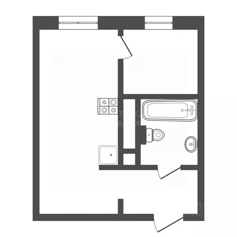 1-к кв. Тюменская область, Тюмень Велижанская ул., 66 (31.0 м) - Фото 1
