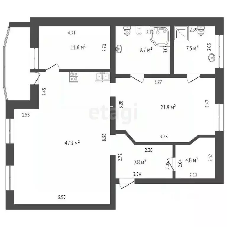 2-к кв. Тюменская область, Тюмень ул. Володарского, 17 (110.4 м) - Фото 2