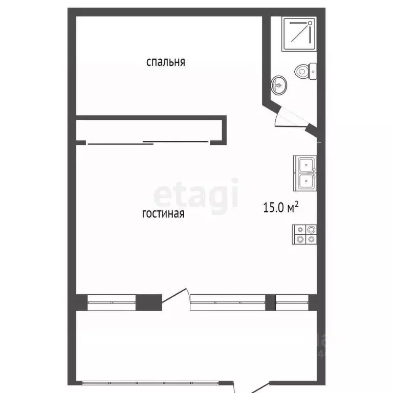 2-к кв. Крым, Ялта муниципальный округ, Отрадное пгт спуск Морской, 3 ... - Фото 2