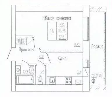 1-к кв. Чувашия, Чебоксары ул. Ашмарина, 27 (37.9 м) - Фото 1