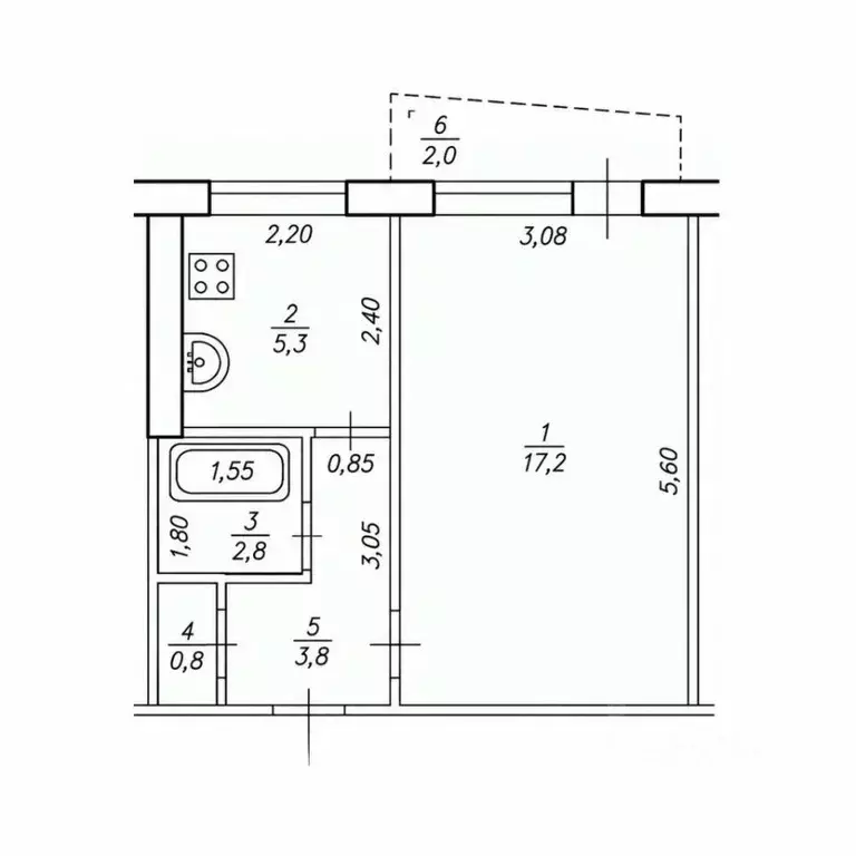 1-к кв. Башкортостан, Уфа ул. Коммунаров, 71/1 (32.8 м) - Фото 2