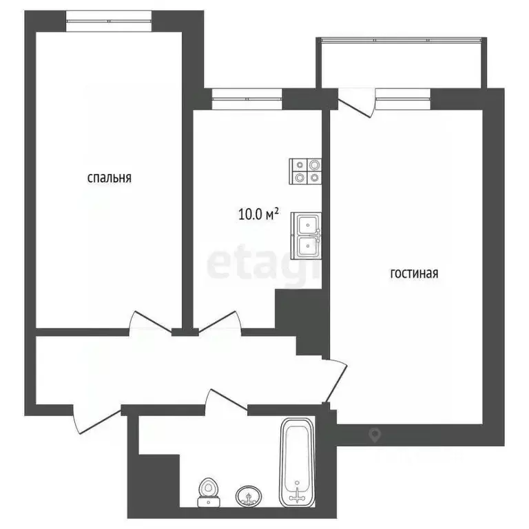 2-к кв. Ростовская область, Ростов-на-Дону ул. Мечникова, 37 (50.0 м) - Фото 2