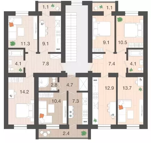 3-к кв. Калининградская область, Гурьевский муниципальный округ, пос. ... - Фото 2