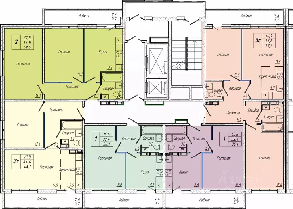 2-к кв. Кемеровская область, Кемерово просп. Притомский, 30А (58.5 м) - Фото 2