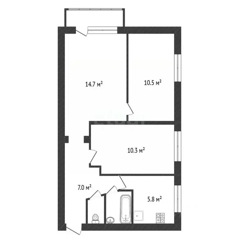 3-к кв. Калужская область, Балабаново г. Боровский муниципальный ... - Фото 2