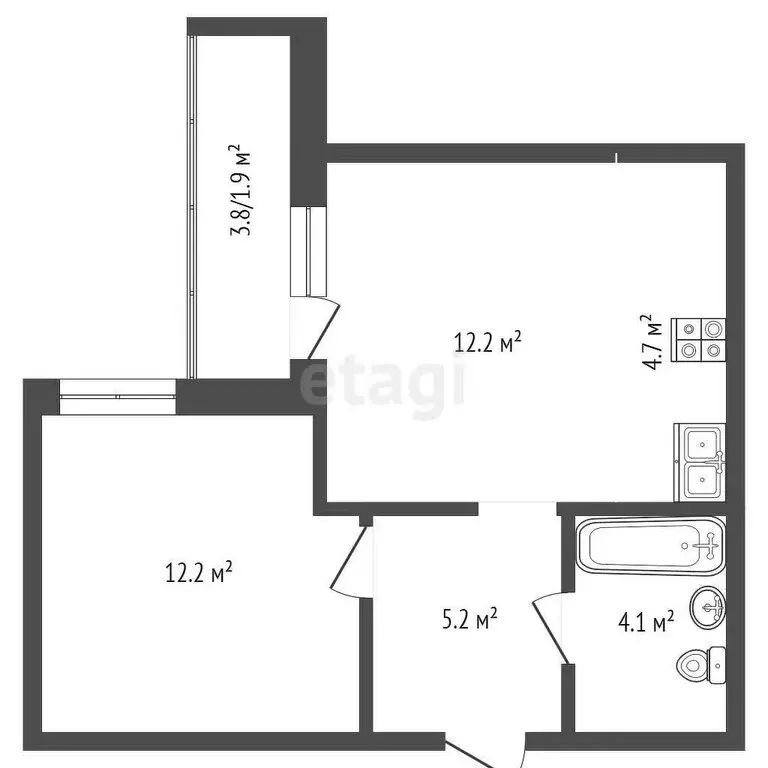 2-комнатная квартира: Кондратово, Водопроводная улица, 4А (40.3 м) - Фото 0