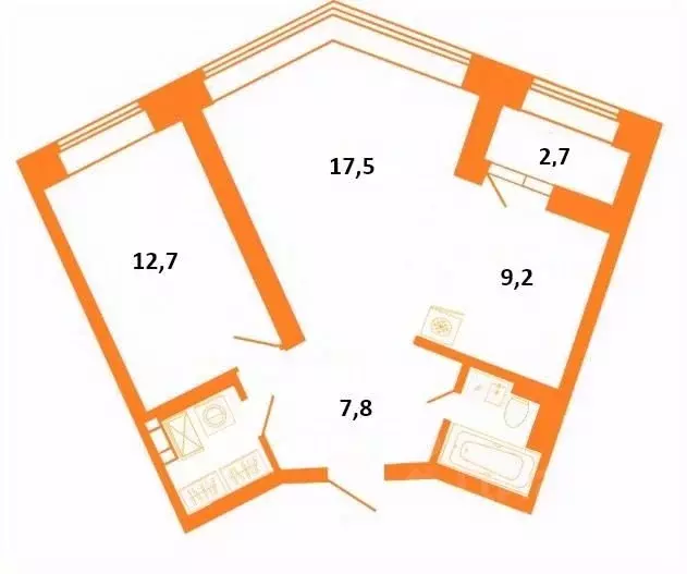 2-к кв. Санкт-Петербург Малая Бухарестская ул., 12 (53.1 м) - Фото 1