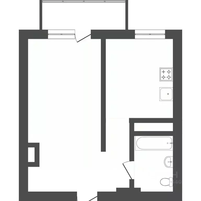 1-к кв. Тюменская область, Тюмень ул. Пермякова, 81 (30.0 м) - Фото 2