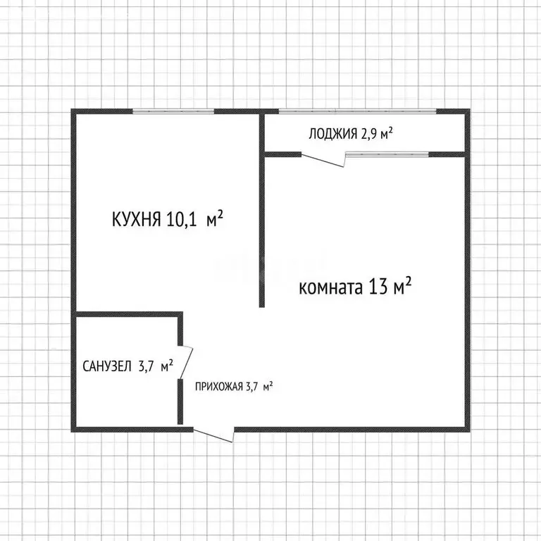1-комнатная квартира: Майкоп, улица К.А. Васильева, 1 (31.95 м) - Фото 0