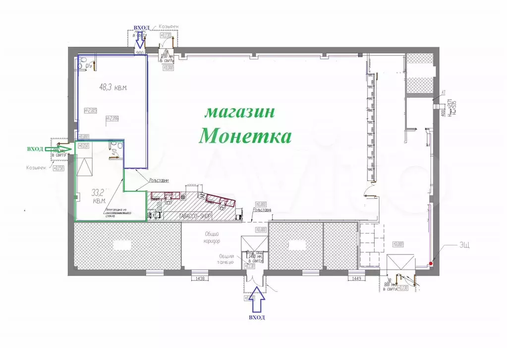 Свободного назначения, 48.3 и 33,2 м на трафике - Фото 0