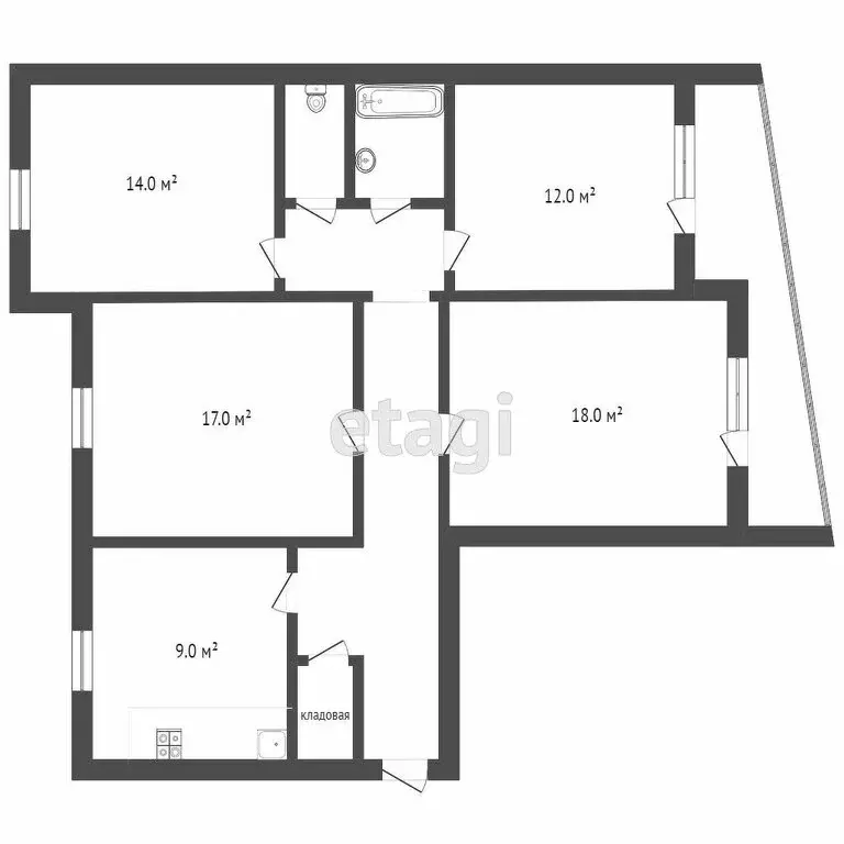 4-комнатная квартира: Челябинск, улица 3-го Интернационала, 70 (84 м) - Фото 1