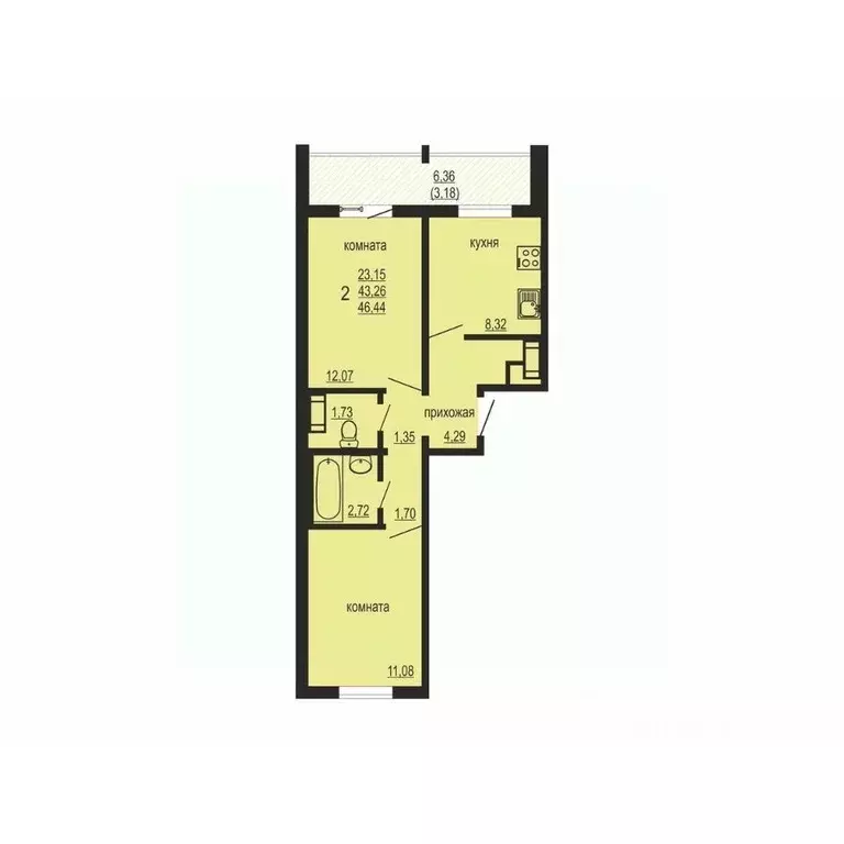 2-к кв. Челябинская область, Челябинский городской округ, пос. ... - Фото 0