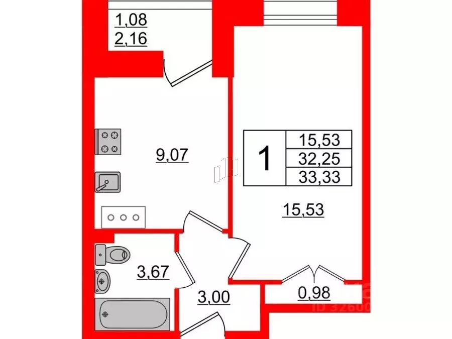 1-к кв. Ленинградская область, Всеволожский район, пос. Бугры ул. ... - Фото 1