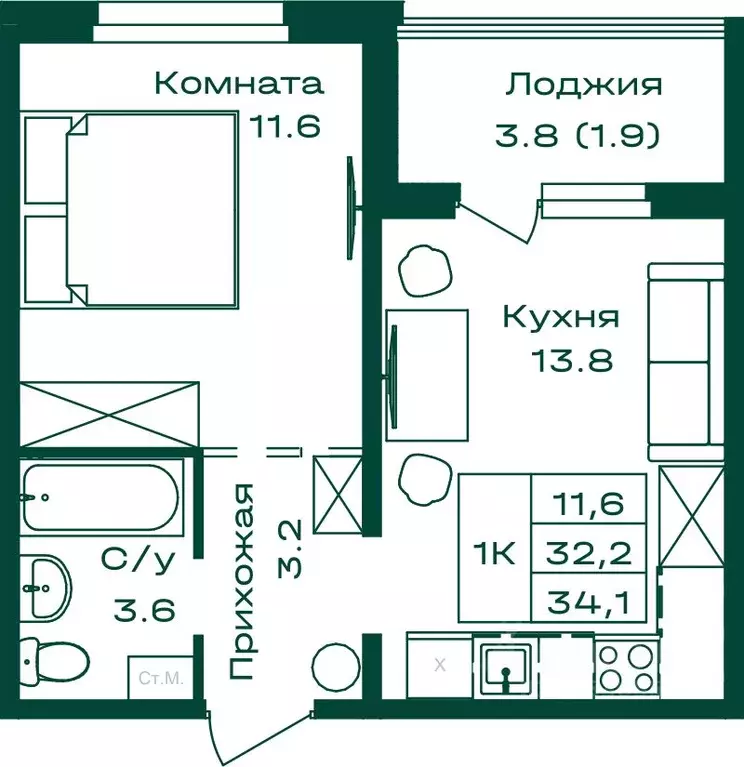 1-к кв. Алтай, Майминский район, с. Майма Алтайская ул., 2АК1 (34.1 м) - Фото 0