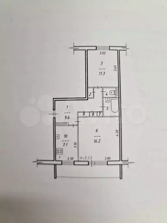2-к. квартира, 48,8 м, 5/5 эт. - Фото 0