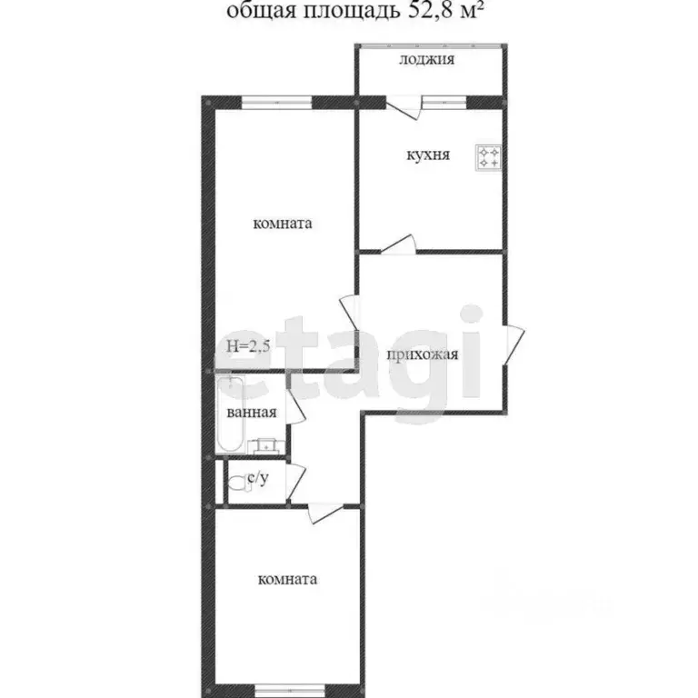 2-к кв. Костромская область, Кострома ул. Войкова, 29 (51.6 м) - Фото 1