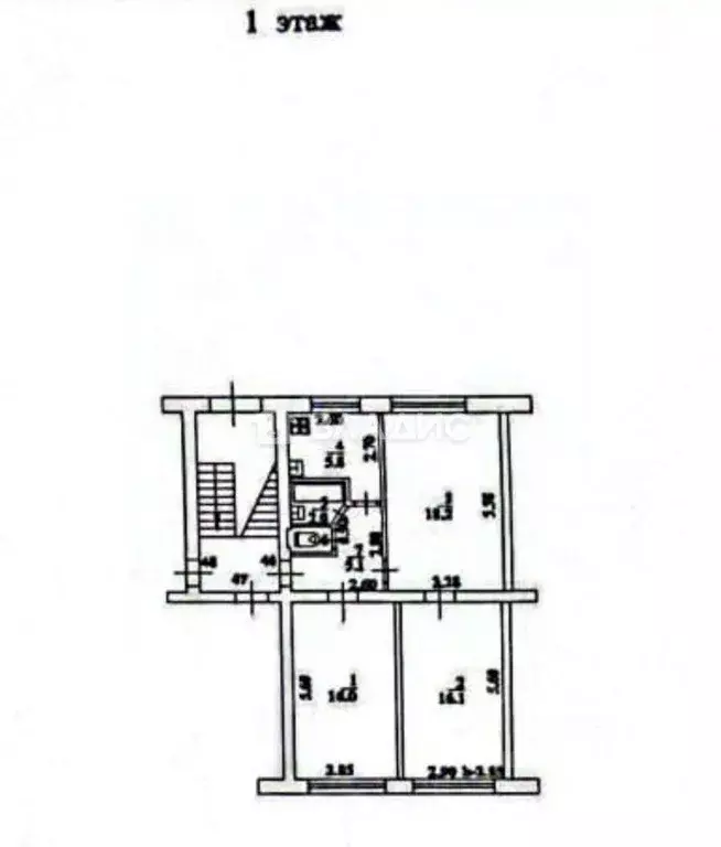 Квартира, 3 комнаты, 64.09 м - Фото 1