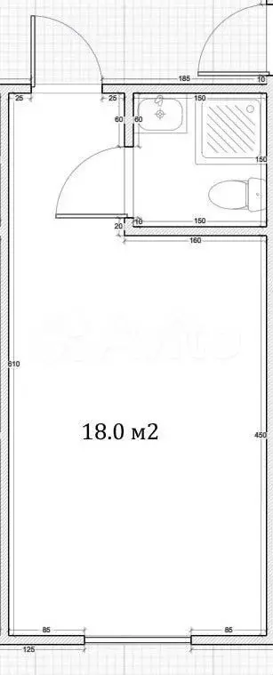 Апартаменты-студия, 18 м, 1/4 эт. - Фото 0