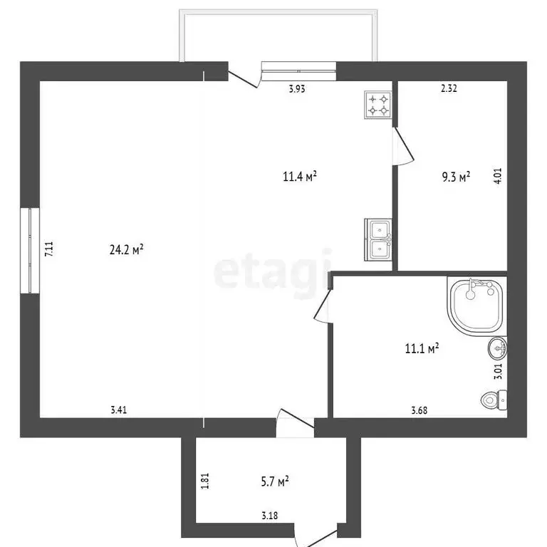 2-комнатная квартира: село Репное, Испанская улица, 5 (67 м) - Фото 1
