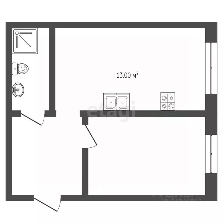 1-к кв. Крым, Сакский район, Суворовское с/пос, с. Каменоломня ул. ... - Фото 2