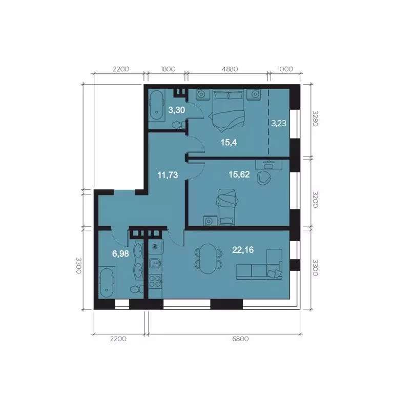 3-комнатная квартира: Иркутск, Верхняя набережная, 133 (75.19 м) - Фото 1