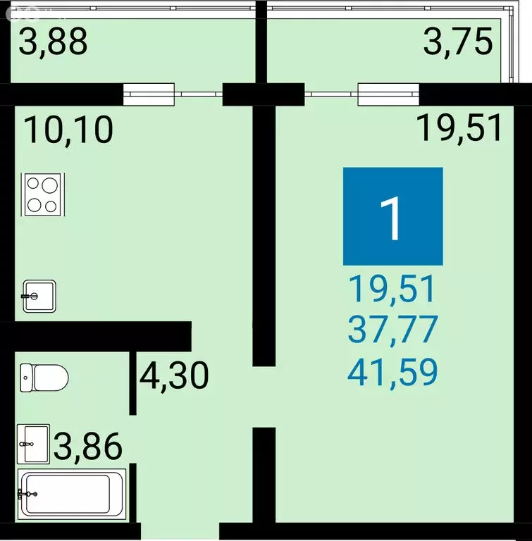 1-комнатная квартира: Анапа, улица Ленина, 235 (37.77 м) - Фото 0