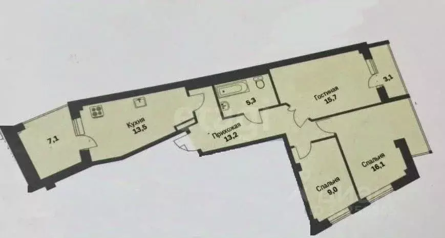 3-к кв. Липецкая область, Липецк ул. И.В. Свиридова, 14 (81.0 м) - Фото 2