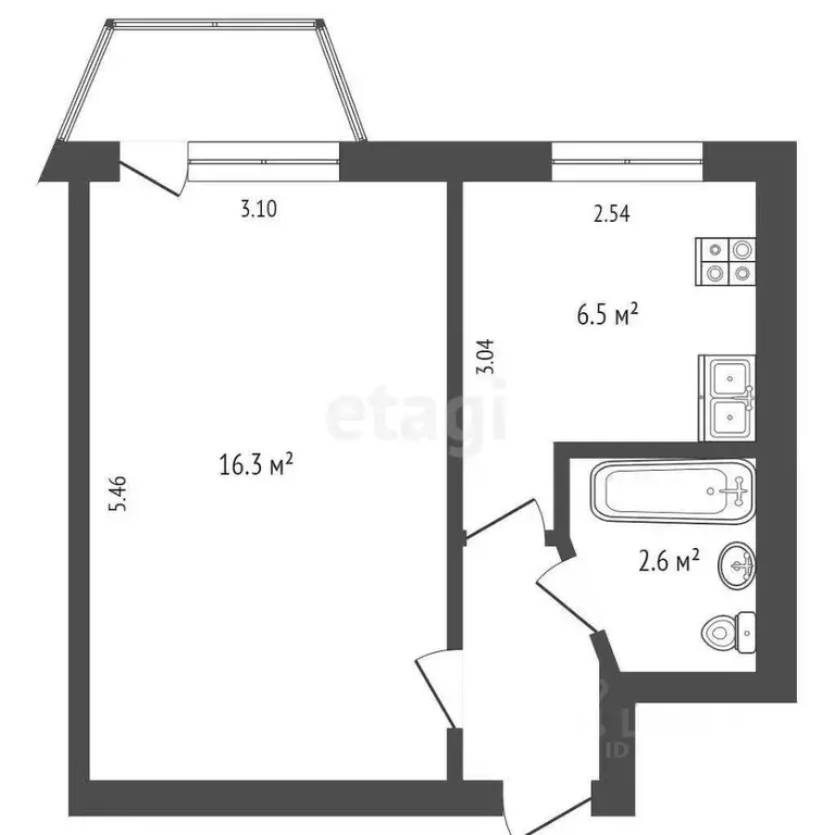 1-к кв. Севастополь ул. Гоголя, 31 (29.5 м) - Фото 1