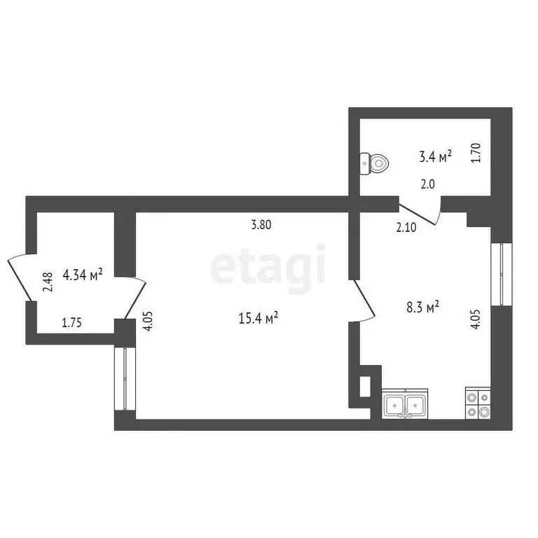 1-комнатная квартира: Калуга, улица Воронина, 23 (32 м) - Фото 1