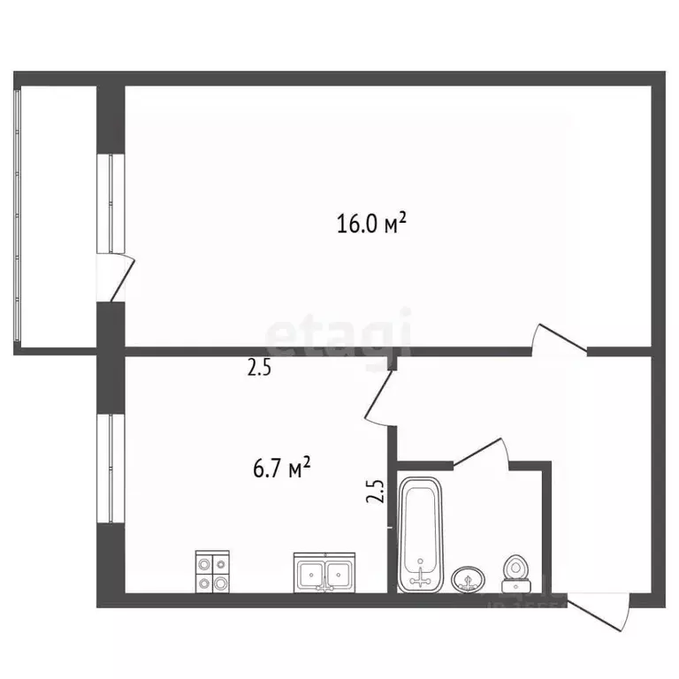 1-к кв. Самарская область, Самара Чернореченская ул., 31 (30.0 м) - Фото 2