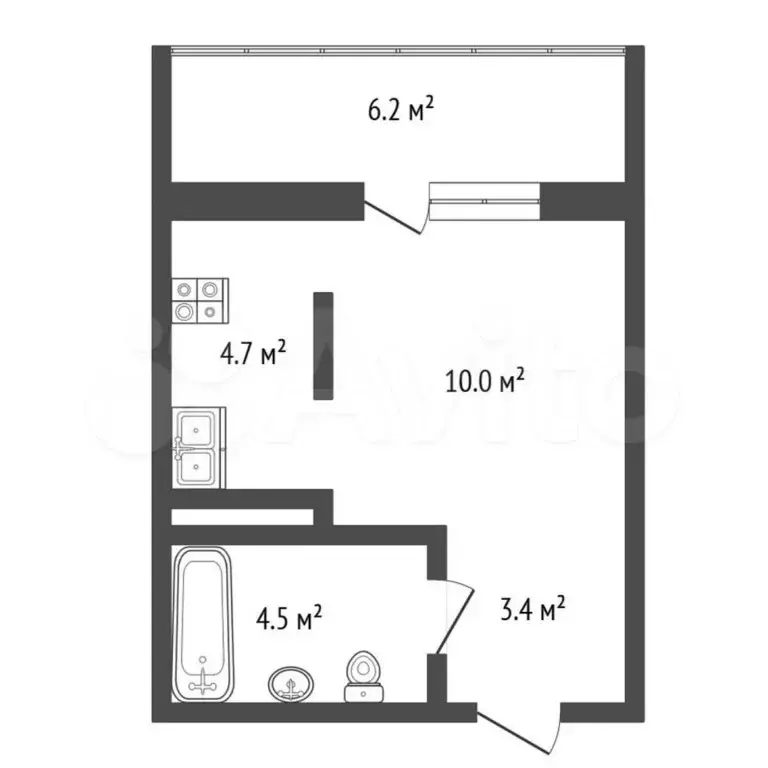Квартира-студия, 29 м, 7/25 эт. - Фото 0