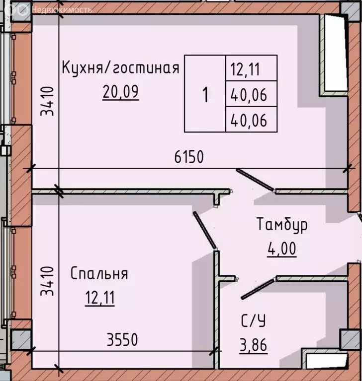 1-комнатная квартира: Нальчик, Кабардинская улица, 180 (40.06 м) - Фото 0