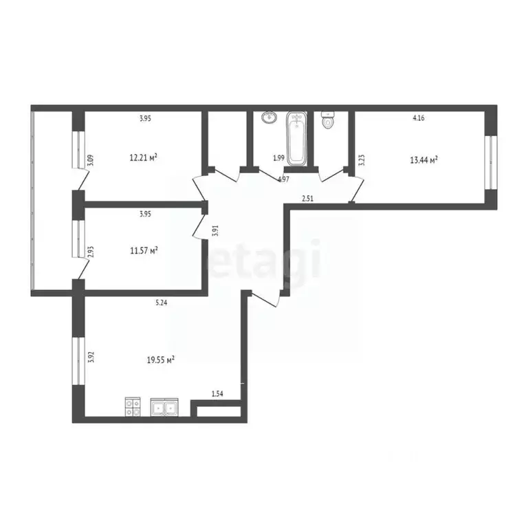 3-к кв. Тюменская область, Тюменский муниципальный округ, д. Дударева ... - Фото 2