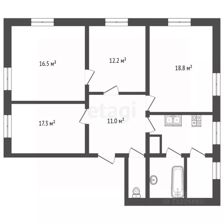 4-к кв. Вологодская область, пос. Сосновка ул. Лесная, 6 (129.4 м) - Фото 2